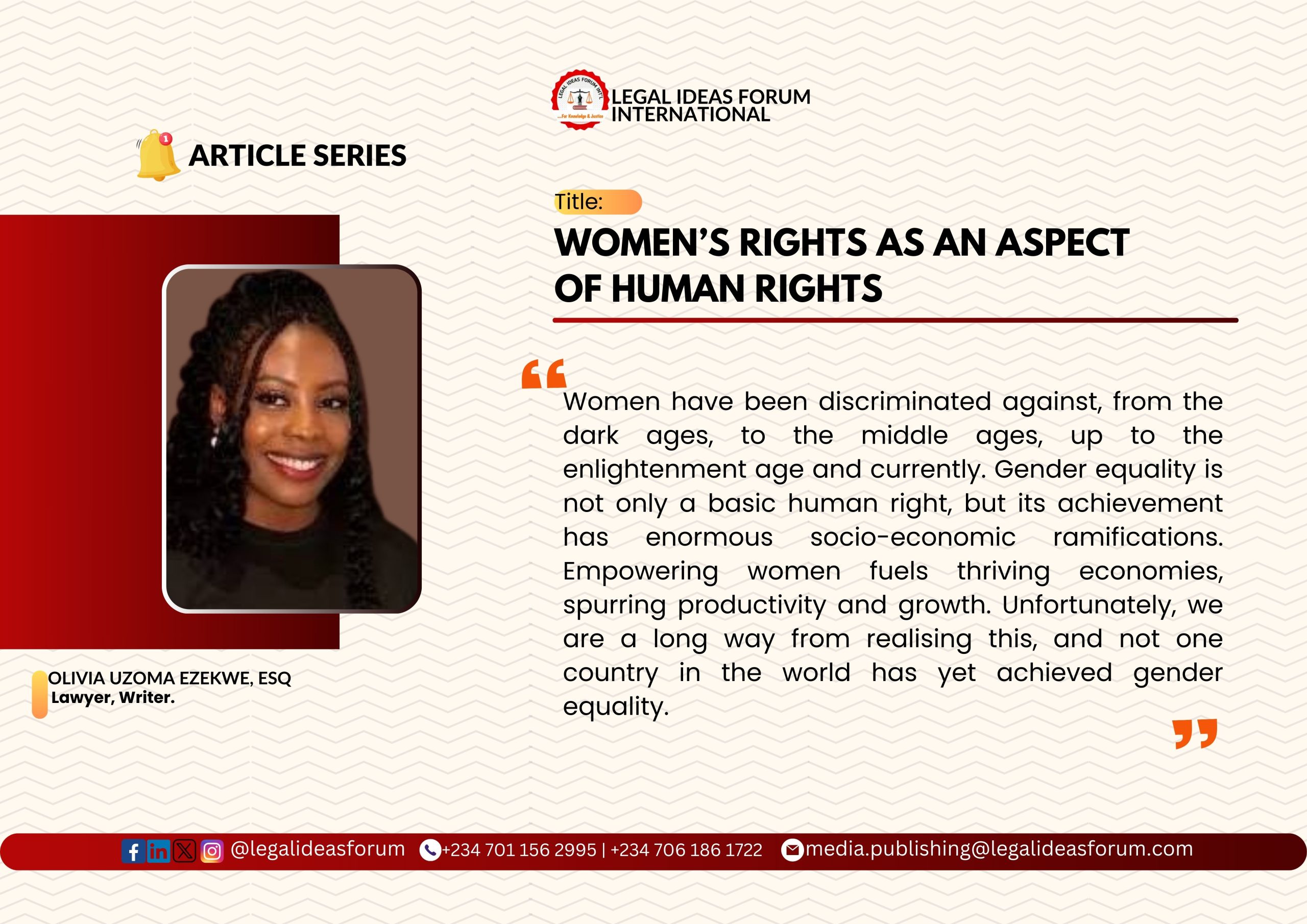 Women’s Rights as an Aspect of Human Rights - LEGAL IDEAS FORUM