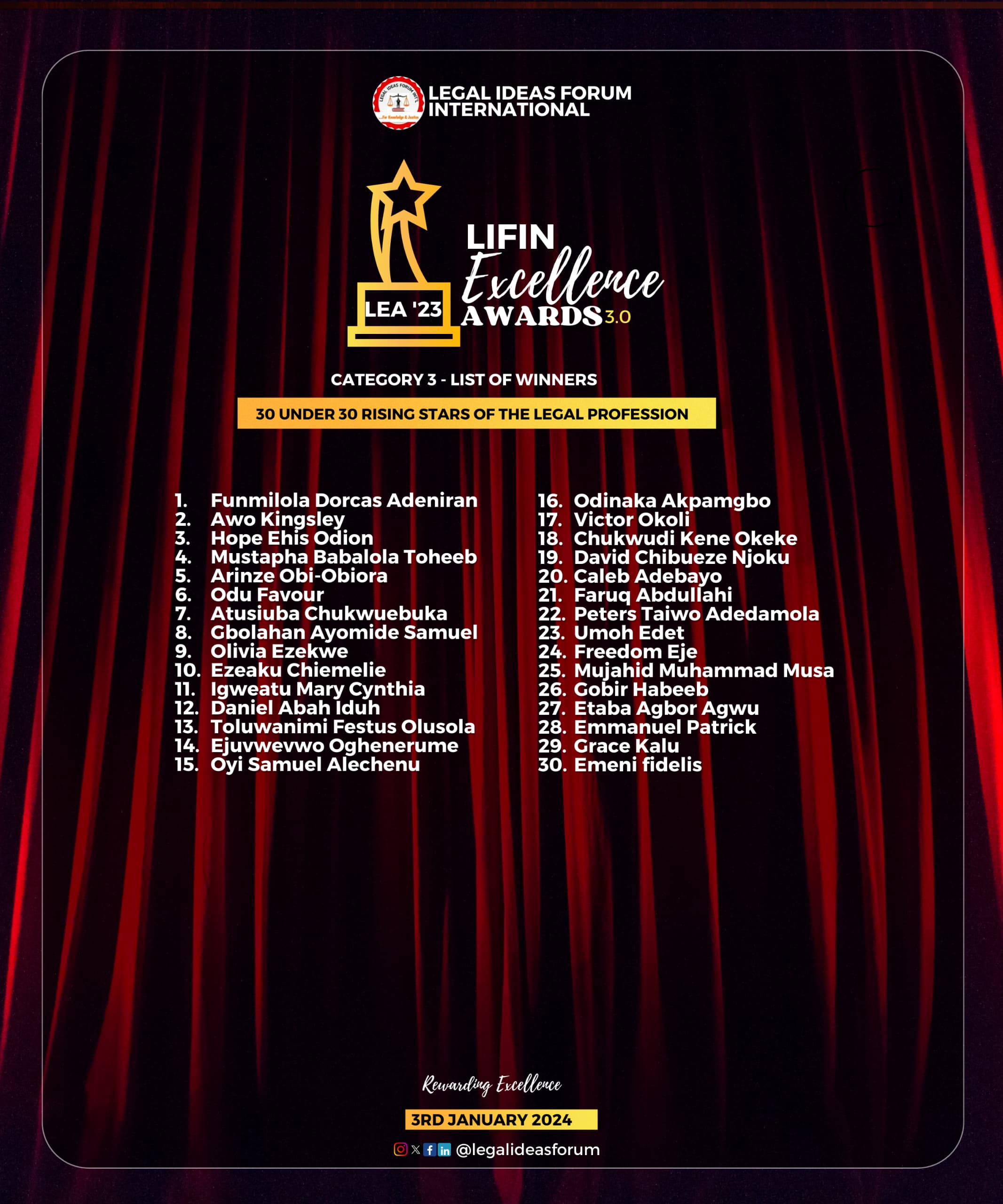 LIFIN EXCELLENCE AWARDS 2023 EDITION CATEGORY 3 LEGAL IDEAS FORUM lifin-excellence-awards-2023-edition-category-3-legal-ideas-forum