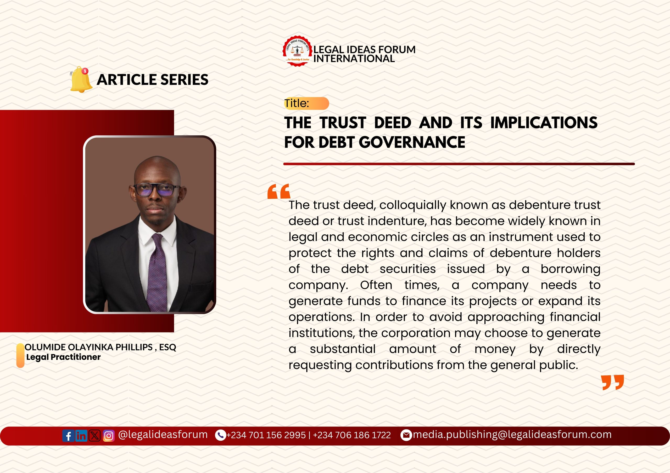 Photo inspiration: The Trust Deed And Its Implications For Debt Governance Photo Inspiration